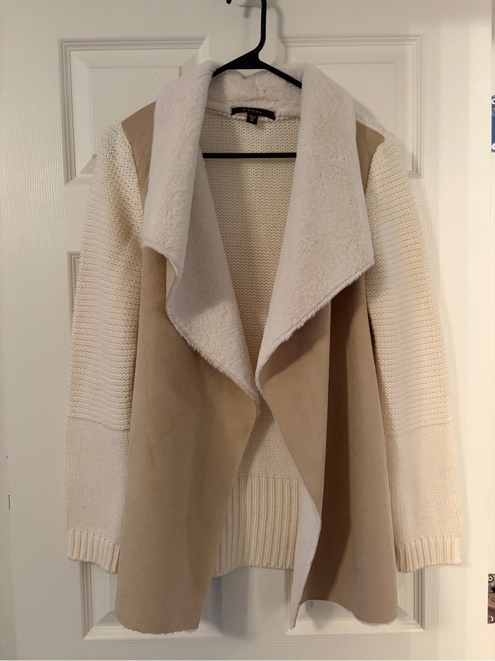Fever Cream Knit Pullover with Sherpa Collar